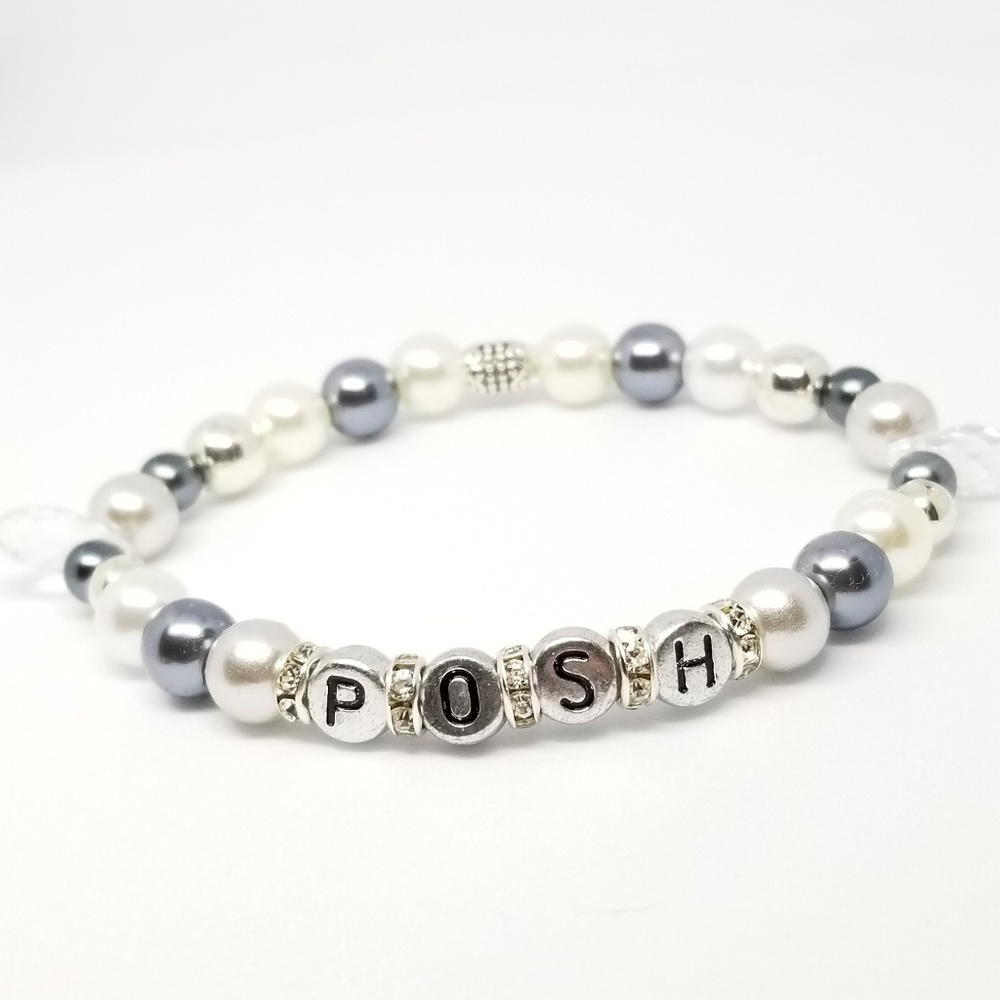 POSH Artisan Silver, Gunmetal & Pearl  Bracelet - Picture 3 of 8